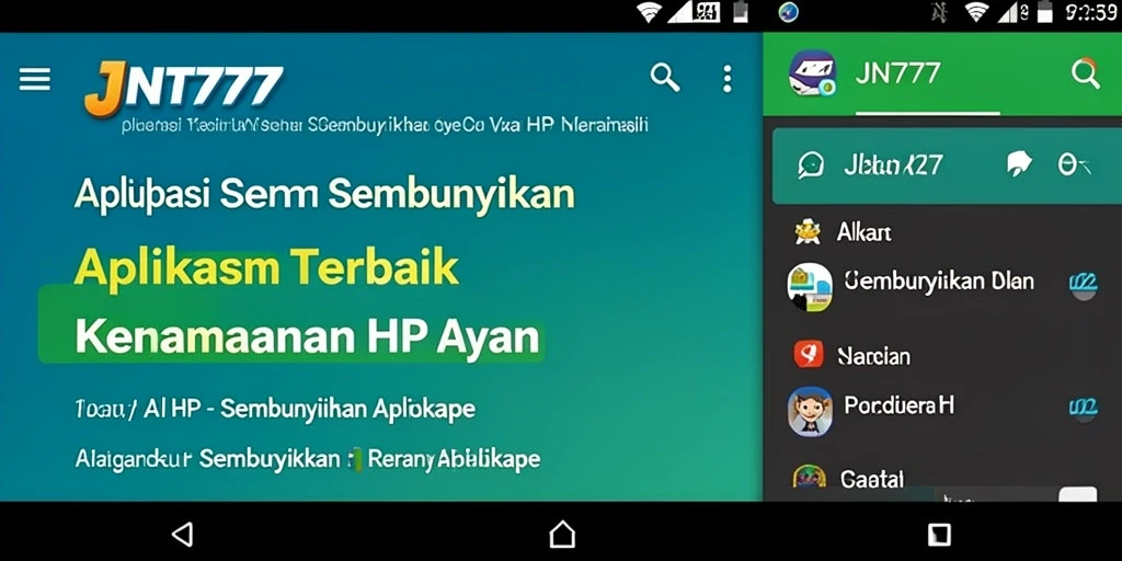 Antarmuka aplikasi JNT777 yang sederhana dan fungsional untuk menyembunyikan aplikasi.