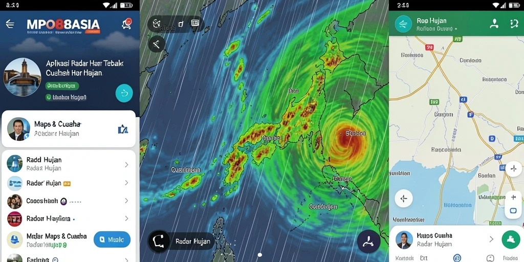 Antarmuka aplikasi MPO88ASIA menampilkan peta hujan dengan jelas dan informatif.