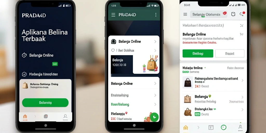 Antarmuka aplikasi PRADA4D yang memudahkan belanja online.
