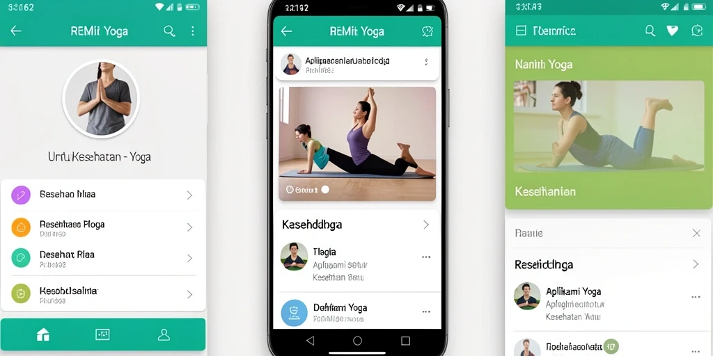 Antarmuka aplikasi Yoga REMI62 yang menarik dan mudah diakses.