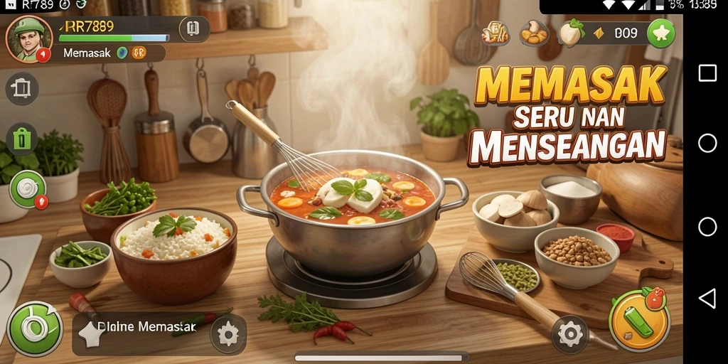 Antarmuka permainan RR789 yang interaktif dan menarik saat memasak.