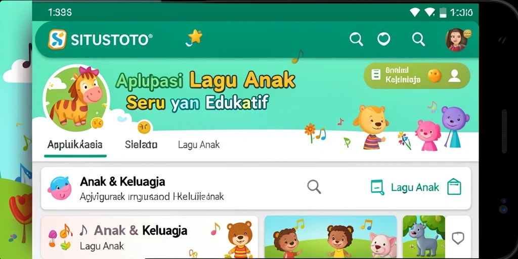 Antarmuka aplikasi SITUSTOTO yang menarik dan ramah anak.